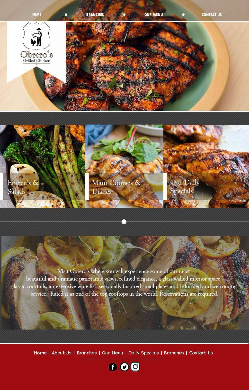 Obrero's Grilled Chicken Website Design